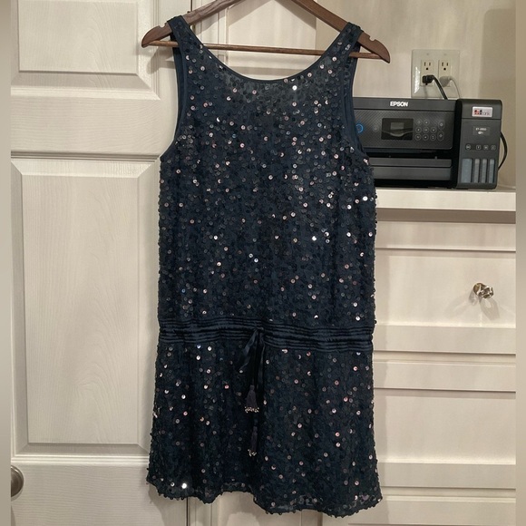 Flannel “All that glitters” navy sequin silky dress. Brand New with tags! - Picture 6 of 10